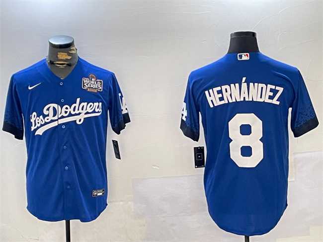 Men%27s Los Angeles Dodgers #8 Enrique Hernandez Royal 2024 World Series City Connect Cool Base Stitched Baseball Jersey->los angeles dodgers->MLB Jersey